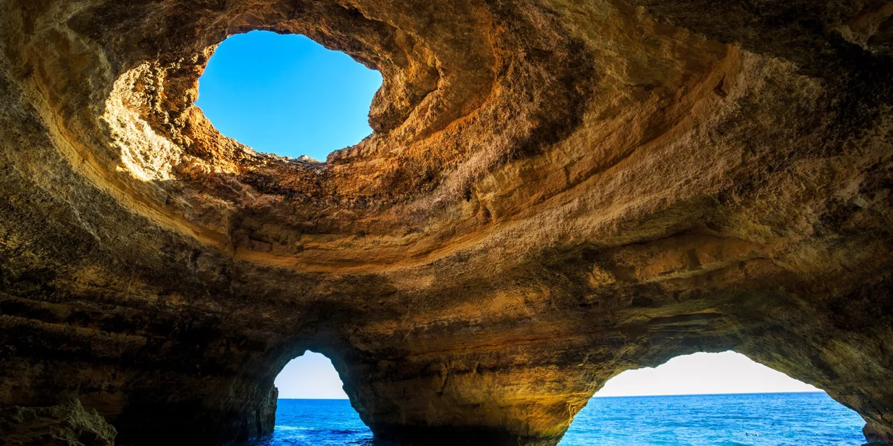 The Benagil caves on the Algarve coast